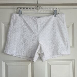 Ann Taylor White Cotton Eyelet Shorts - Size 8